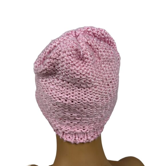 Reebok Women's Pink Knit Beanie Rams Logo One Size Fits All 100% Acrylic - Picture 3 of 8